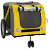 vidaXL Pet Bike Trailer Yellow and Grey Oxford Fabric and Iron
