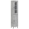 vidaXL Highboard Concrete Grey 34,5x34x180 cm Engineered Wood