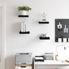 vidaXL Floating Wall Shelves 4 pcs Black 23x23.5x3.8 cm MDF