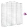 vidaXL Arched Gabion Baskets 6 pcs 200x30x200/220 cm Galvanised Iron