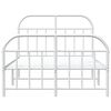 vidaXL Metal Bed Frame without Mattress with Footboard White 120x200cm