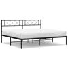 vidaXL Metal Bed Frame without Mattress with Headboard Black 180x200cm
