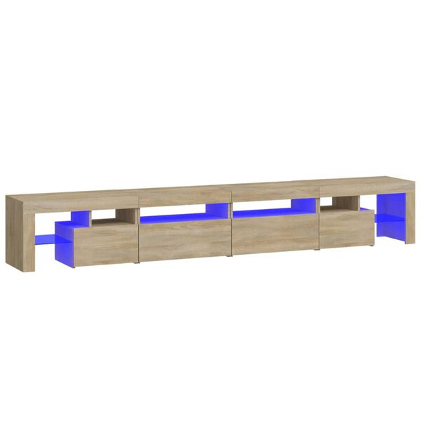 vidaXL TV Cabinet with LED Lights Sonoma Oak 260x36.5x40 cm
