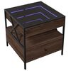vidaXL Coffee Table with Infinity LED Brown Oak 50x50x51 cm