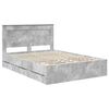 vidaXL Bed Frame with Drawer Concrete Grey 140 x 190 cm Engineer Wood