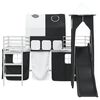 vidaXL Kids'Loft Bed Frame White and Black 79.5 x 200 cm Metal