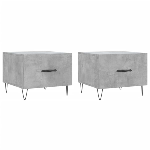 vidaXL Coffee Tables 2 pcs Concrete Grey 50x50x40 cm Engineered Wood