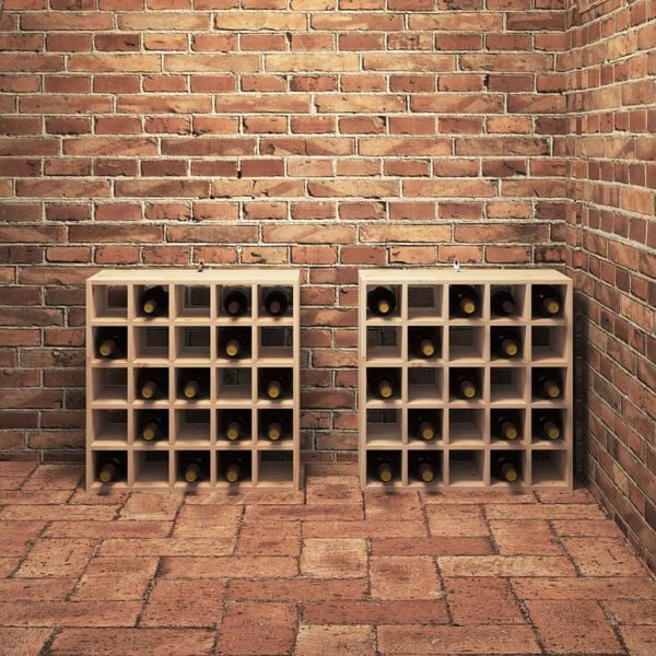 vidaXL Wine Rack 2 pcs Natural 56 x 25 x 56 cm Solid Pine Wood