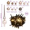 vidaXL 60 Piece Christmas Ball Set with Peak and 150 LEDs Rose Gold