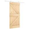 vidaXL Sliding Door 90 x 210 cm Solid Pine Wood Natural and White