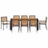 vidaXL Garden Dining Set 9 pcs Black and Brown Poly Rattan