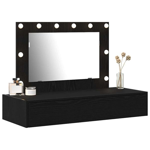 vidaXL Dressing Table Black 100 x 40 x 70 cm Engineered Wood