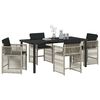 vidaXL Garden Dining Set 5 pcs Light Grey Poly Rattan