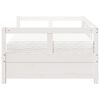 vidaXL Daybed with Mattress White 90x200 cm Solid Wood Pine