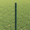vidaXL Fence with Post Green 0.6 x 25 m Steel and PVC