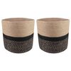vidaXL Plant Pot Set 2 pcs Natural and Black &Oslash; 28 x 28 cm