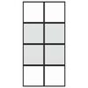 vidaXL Sliding Door Black 102.5x205 cm Tempered Glass and Aluminium