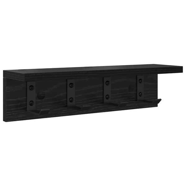 vidaXL Wall-Mounted Coat Rack Black Oak 40 x 10.5 x 10.5 cm