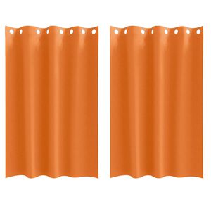 vidaXL Blackout Curtains with Rings 2 pcs Bright Orange 175 x 140 cm