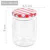 vidaXL Glass Jam Jars with White and Red Lid 96 pcs 230 ml