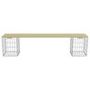 vidaXL Gabion Bench 180 cm Galvanised Steel and Pinewood