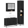 vidaXL Bathroom Furniture Set 3 pcs Black Oak Engineered Wood