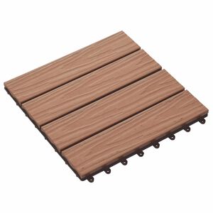 vidaXL Decking Tile 3D Design 11 pcs Light Brown 30 x 30 cm WPC