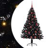 vidaXL Artificial Pre-lit Christmas Tree Black 150 cm PVC