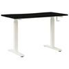 vidaXL Desk White and Dark Brown 120 x 60 cm Solid Oak Wood