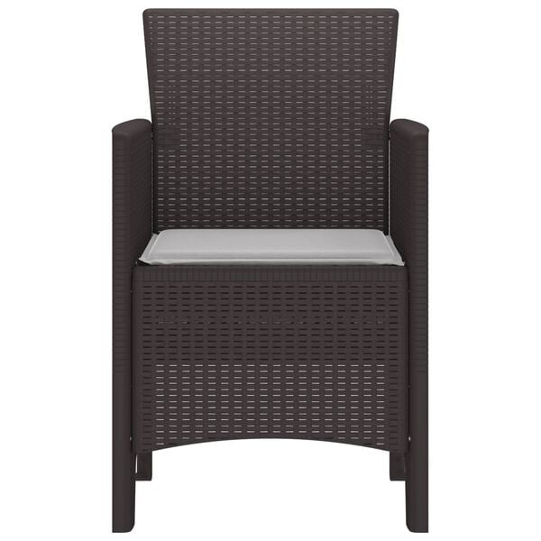 vidaXL Garden Chair 4 pcs Brown 53 x 49 x 85 cm Polypropylene