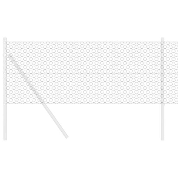 vidaXL Hexagon Fence Grey 0.8 x 25 m Steel