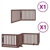 vidaXL Dog Gate with Door Foldable 6 Panels Brown 480 cm Poplar Wood
