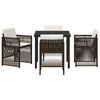 vidaXL Garden Dining Set 5 pcs Brown Powder-Coated Steel