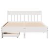 vidaXL Bed Frame without Mattress White 150x200 cm King Size Solid Wood Pine