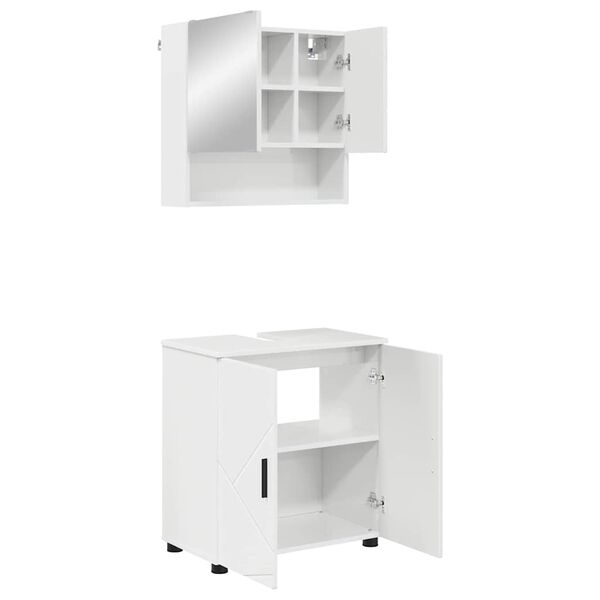 vidaXL Bathroom Furniture Set Wall-mounted 2 pcs High Gloss White