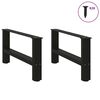 vidaXL Coffee Table Legs Black 2 pcs 70x(30-31) cm Steel