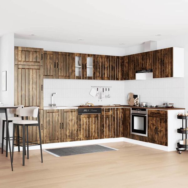 vidaXL Kitchen Cabinet with Storage Lucca Smoked Oak 80 x 46 x 81.5 cm