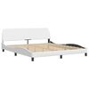 vidaXL Bed Frame with LED without Mattress "Zadar" White 180x200 cm
