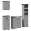 vidaXL 4 Piece Bathroom Furniture Set BODO Grey Solid Wood Pine