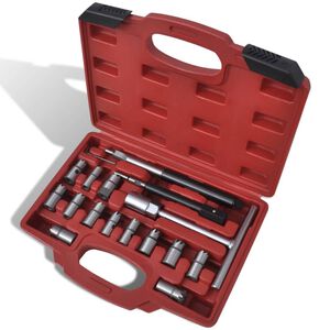 vidaXL 17 pcs Diesel Injector Seat Cutter Set