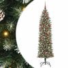 vidaXL Artificial Slim Christmas Tree Green and White 180 cm