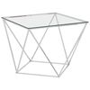 vidaXL Coffee Table Silver 80x80x45 cm Stainless Steel