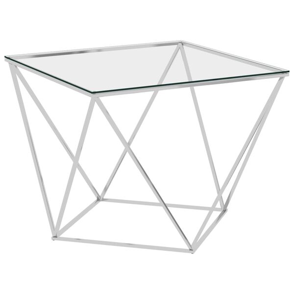 vidaXL Coffee Table Silver 80x80x45 cm Stainless Steel