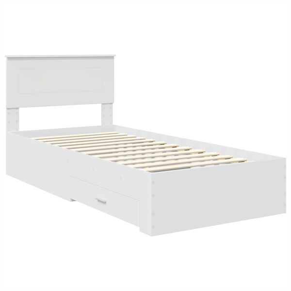 vidaXL Bed Frame with Headboard White 90 x 190 cm Engineered Wood