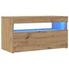 vidaXL TV Cabinet with LED Lights Artisan Oak 75x35x40 cm Engineered Wood