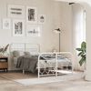 vidaXL Metal Bed Frame without Mattress with Footboard White 120x190cm