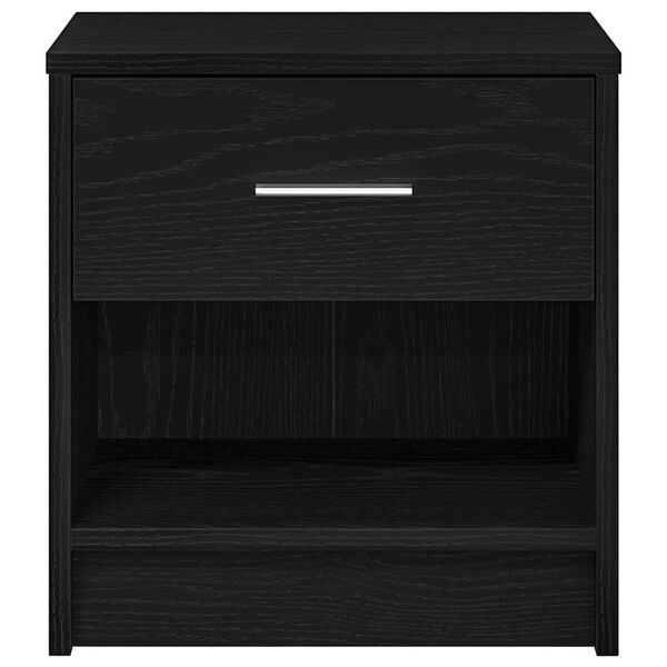 vidaXL Bedside Cabinet with Drawer Black 39x28x41 cm