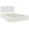 vidaXL Bed Frame with Drawer White 140 x 190 cm Engineer Wood