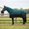 vidaXL Horse Blanket Dark Green and Black 145 cm Polyester