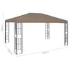 vidaXL Gazebo with LED String Lights 4x3 m Taupe